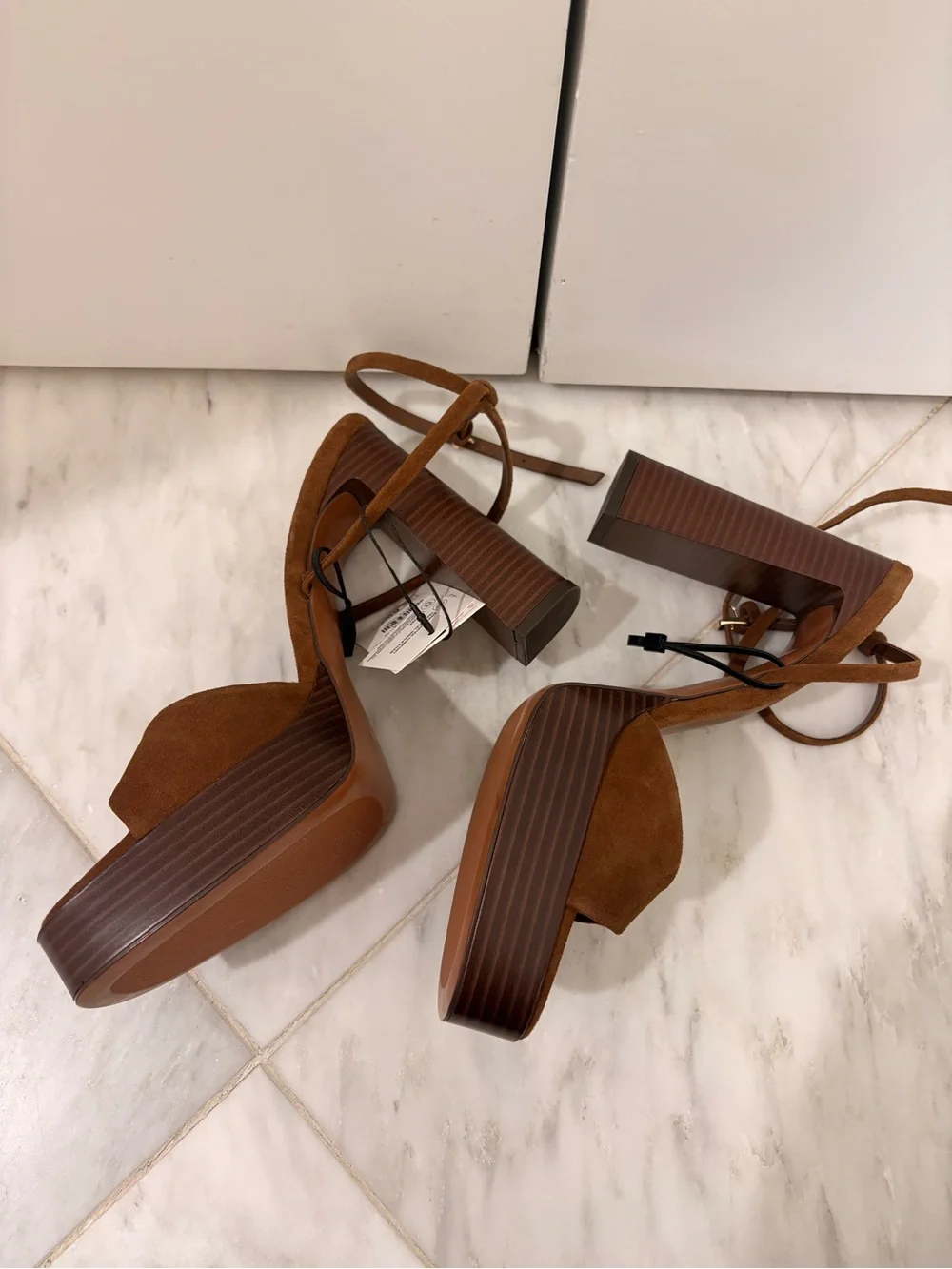 Zara Suede Platform Heels